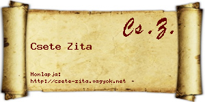 Csete Zita névjegykártya